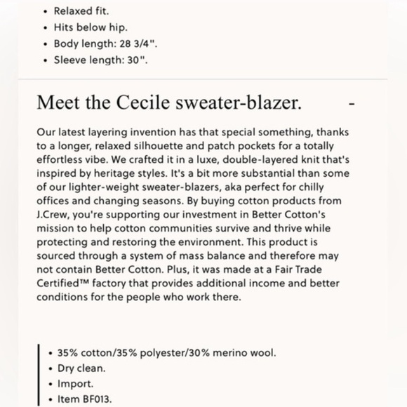 J. Crew Light Grey Cecile Relaxed Cardigan Sweater Blazer size Xsmall - Picture 3 of 14